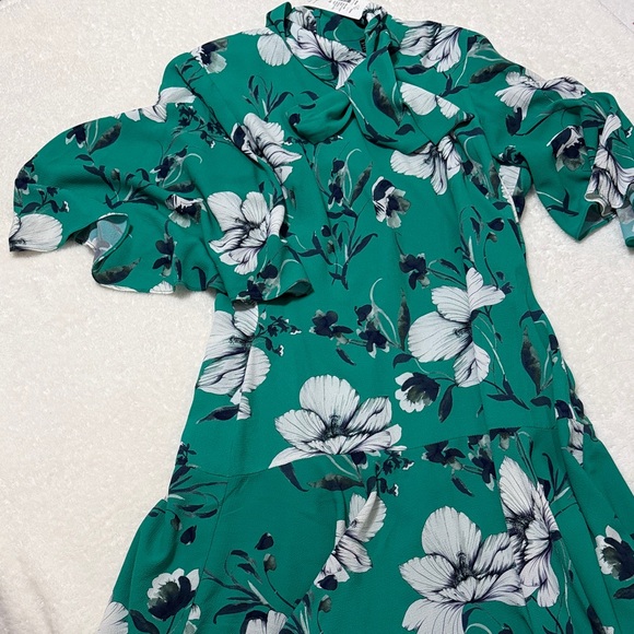 Black Halo Green Floral Midi Dress. Size 10 - Picture 3 of 6